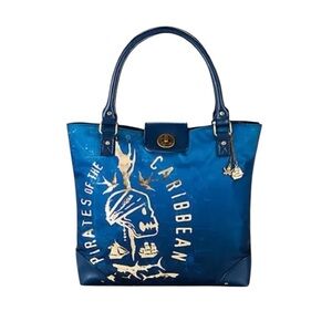 Authentic Disney Parks Pirates Caribbean Dead Men Tell No Tales Blue Tote Bag